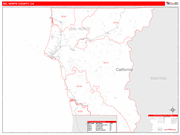 Del Norte County Wall Map Red Line Style